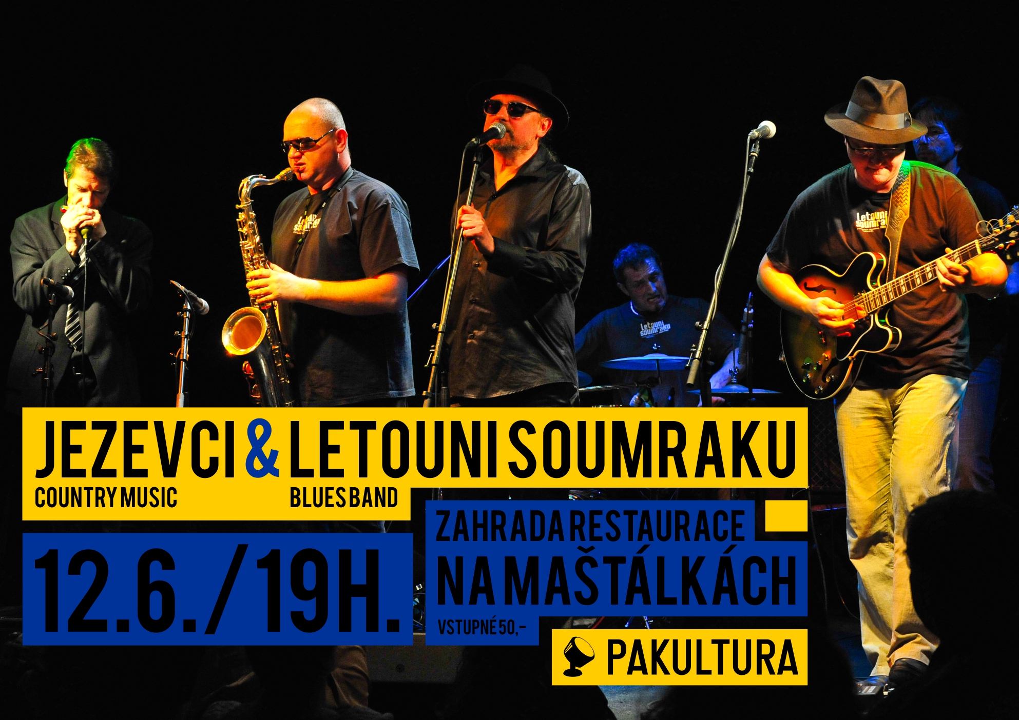Jezevci - country music a Letouni soumraku - blues band | 12. 6. 2015 | Pacov